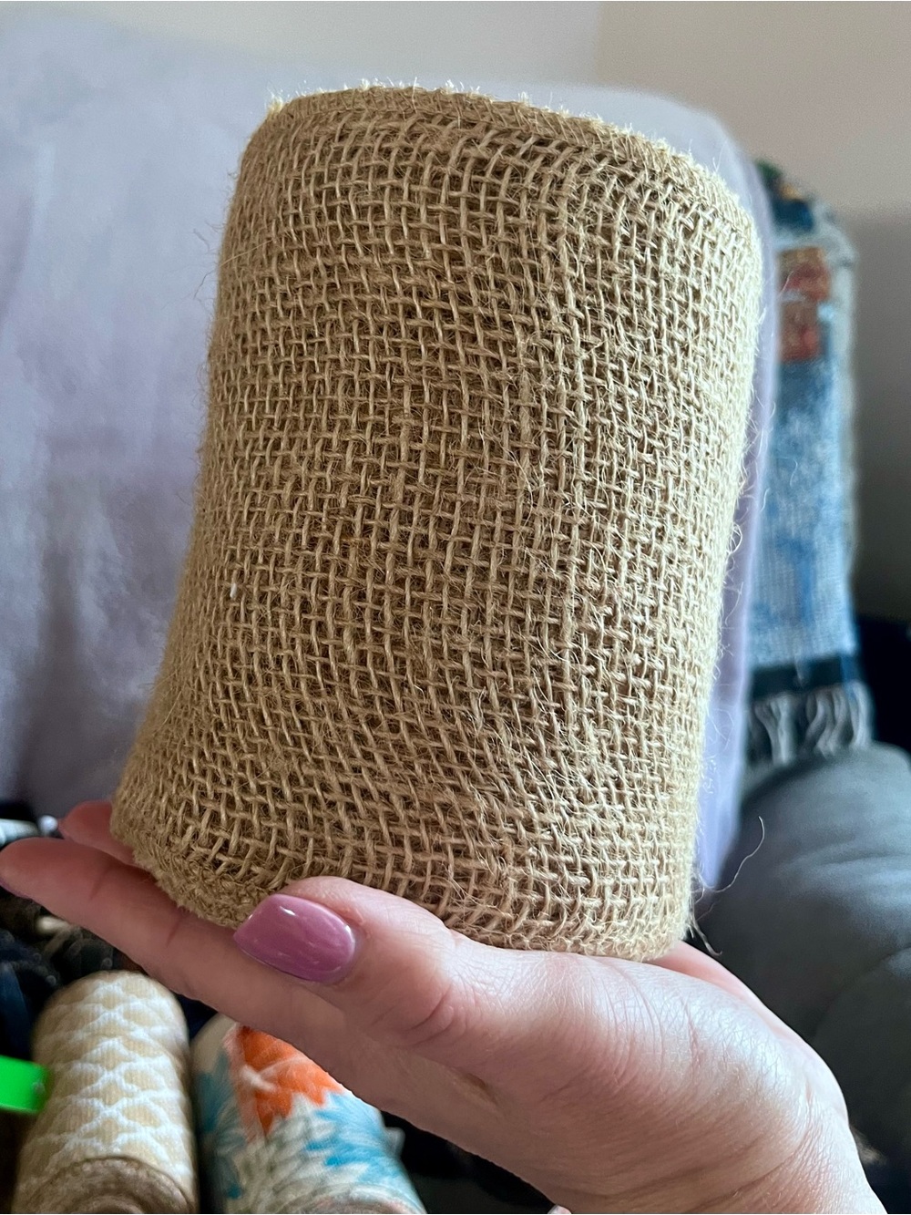 Home Decor 5.5” x 30’ Natural Burlap Strip - Rustic Tan